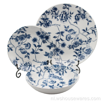 Nieuwe stijl bruiloft 12pcs pad afdrukken porselein servies